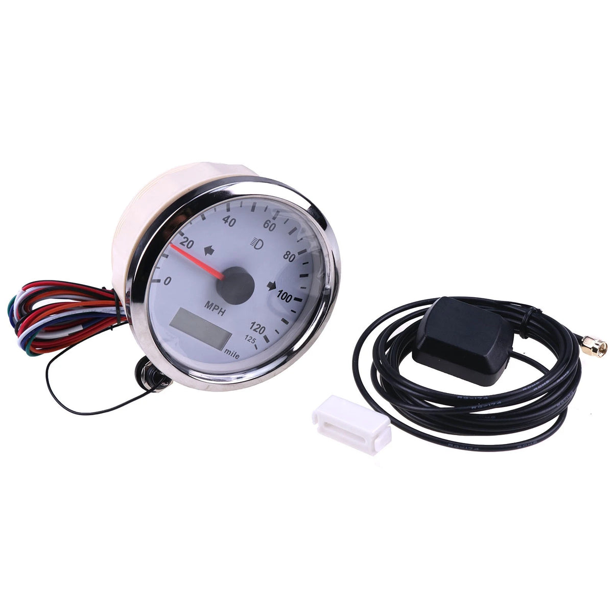 GPS Speedometer 125MPH Odometer for Car Boat Truk 3 3/8'' 12V/24V with Backlight