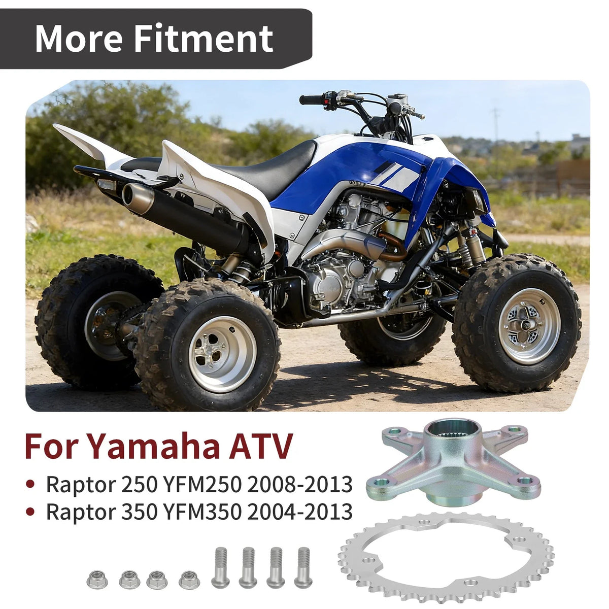 Rear Axle Sprocket with Hub Collar for Yamaha Raptor 250 (2008–2013)