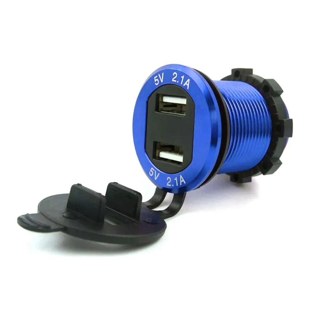 Dual USB 4.2A Charger Adapter for Car Motorcycle (Waterproof)