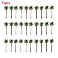 50pcs Coconut Palm Trees for Train Railway Diorama Landscape