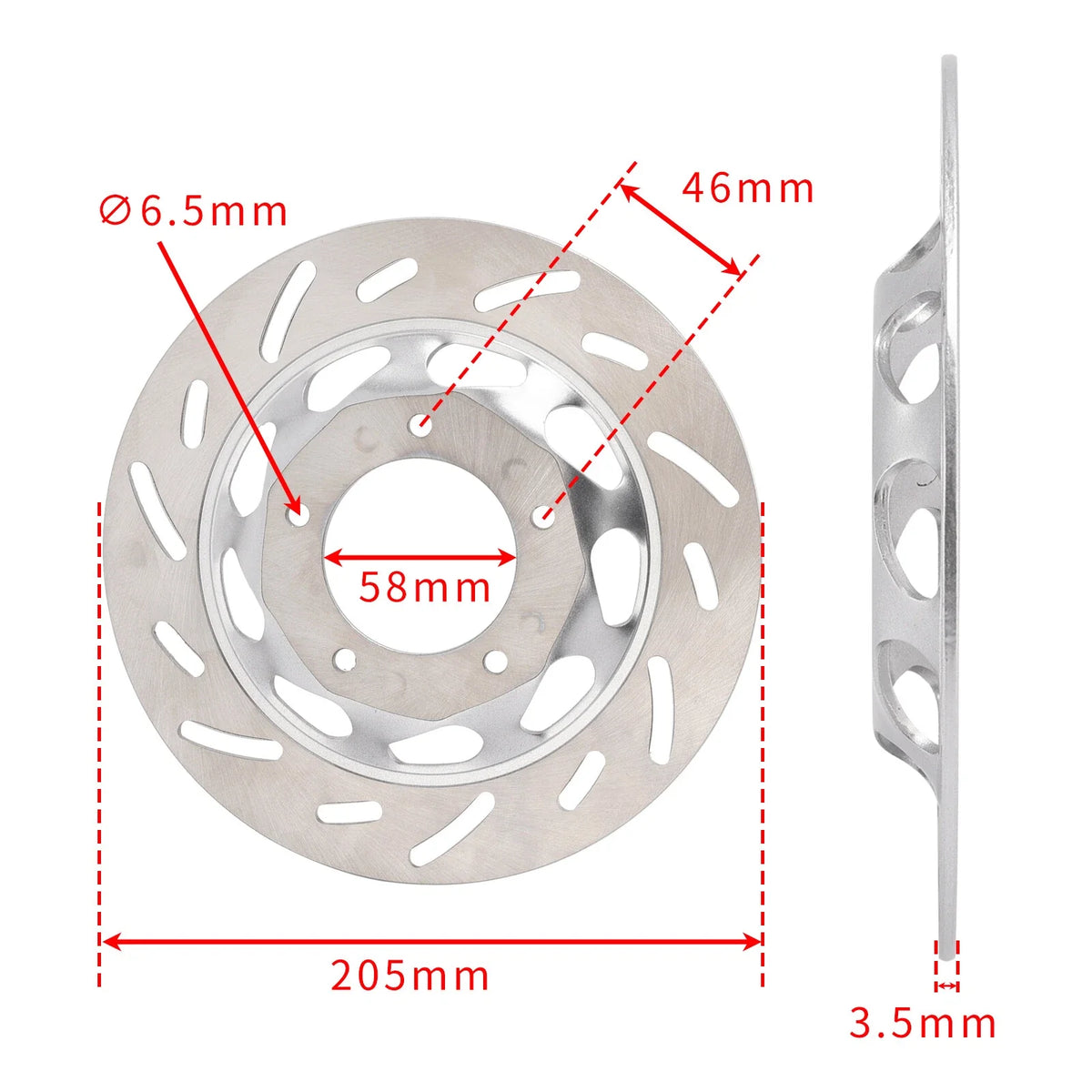Front Solid Brake Disc Rotor 205mm for Honda CG 125 (2000–2023)