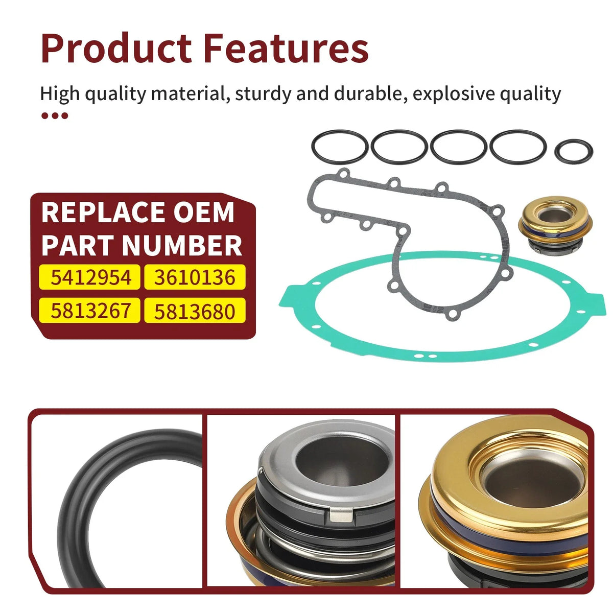 Water Pump Repair Kit w/ Seal Gasket for Polaris Scrambler Sportsman 850 XP 1000