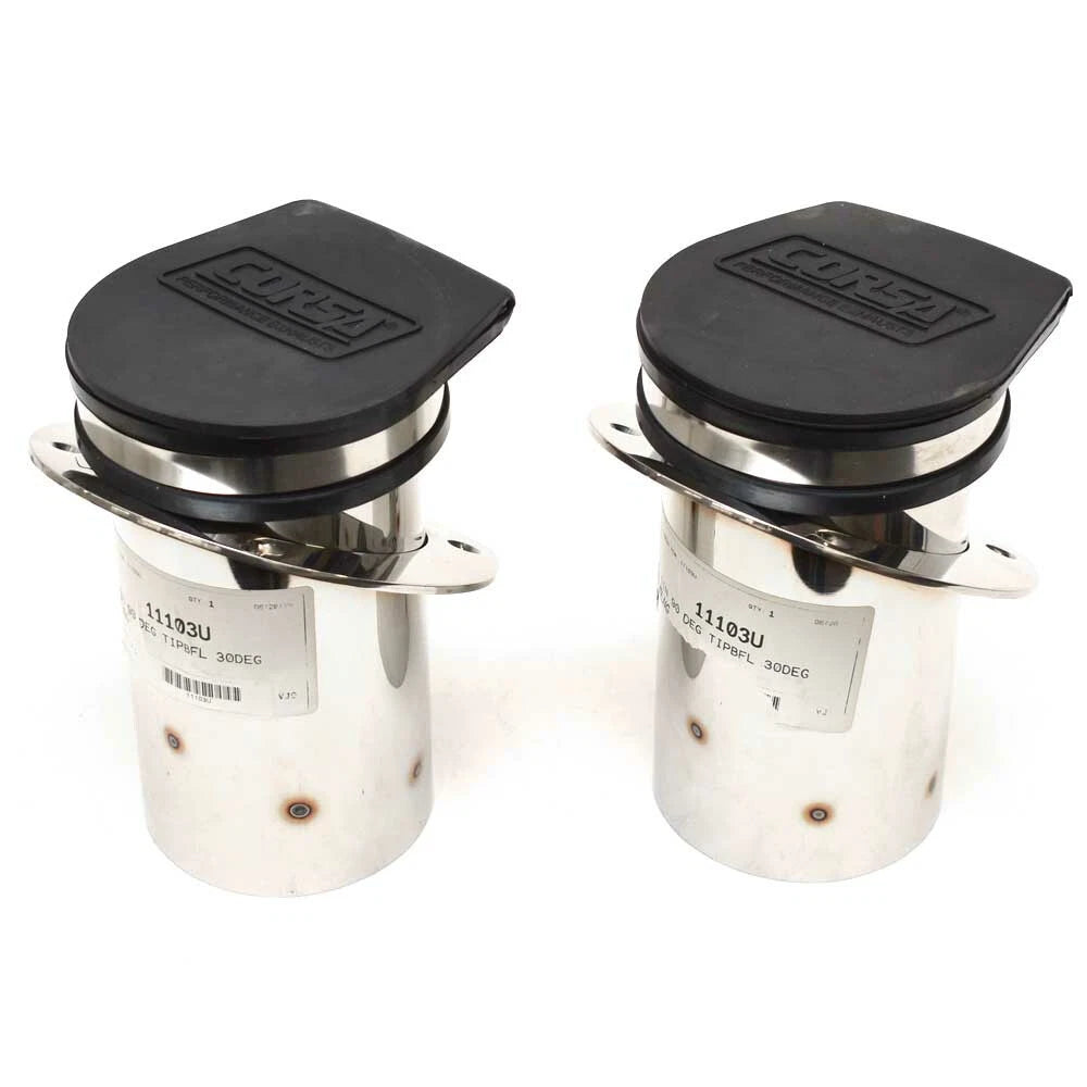 Corsa Boat Exhaust Tips 11103U - Transom Exit 4 Inch 30 Degree (pair)