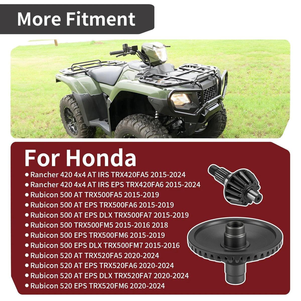 Rear Differential Gear Ring Pinion for Honda Foreman Rubicon 500 (2005–2020)