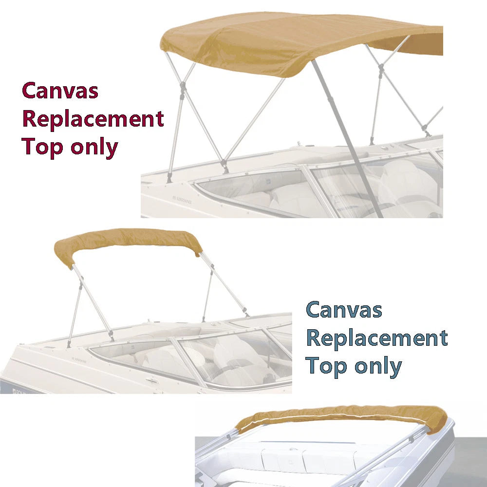 BIMINI TOP BOAT COVER CANVAS FABRIC TAN with BOOT FITS 3 BOW 72"L 36"H 79"-84"W Pro