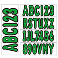 4 Sets of 3" Marine Boat Sticker Decal A-Z Letters and 0-9 Numbers Green