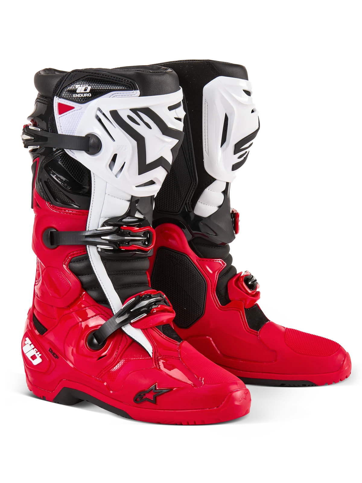 Alpinestars Tech 10 Enduro Boots US 10 Red/Black/Whit E Offroad Motorcycle
