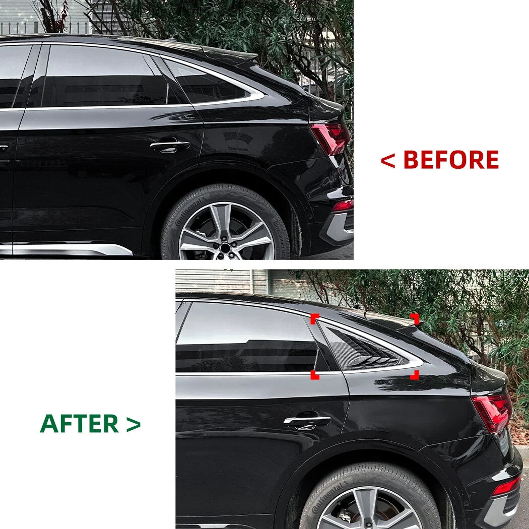 Rear Window Louver Shutter Trim for Audi Q5 (FY 2018–2023) Carbon Look