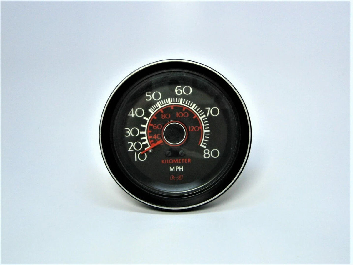 Medallion 3-3/4" Black Face - Bezel 0-80 MPH Outboard Speedometer *gauge ONLY
