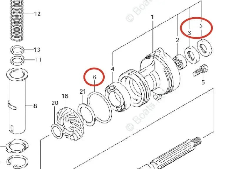 Lower Unit Oil Seal & O-ring Set for Suzuki Outboard Engine (09289-20009, 09280-75001)