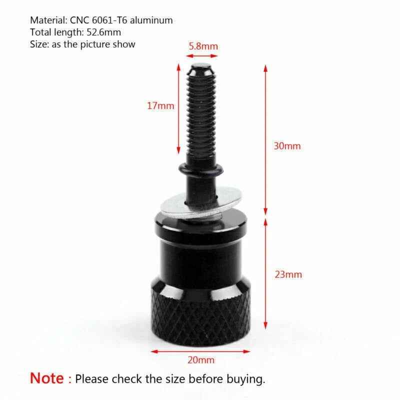 CNC Knurled Seat Bolt Black for BMW R Nine T/Scrambler/Racer/Urban/Pure (2014–2020) T9