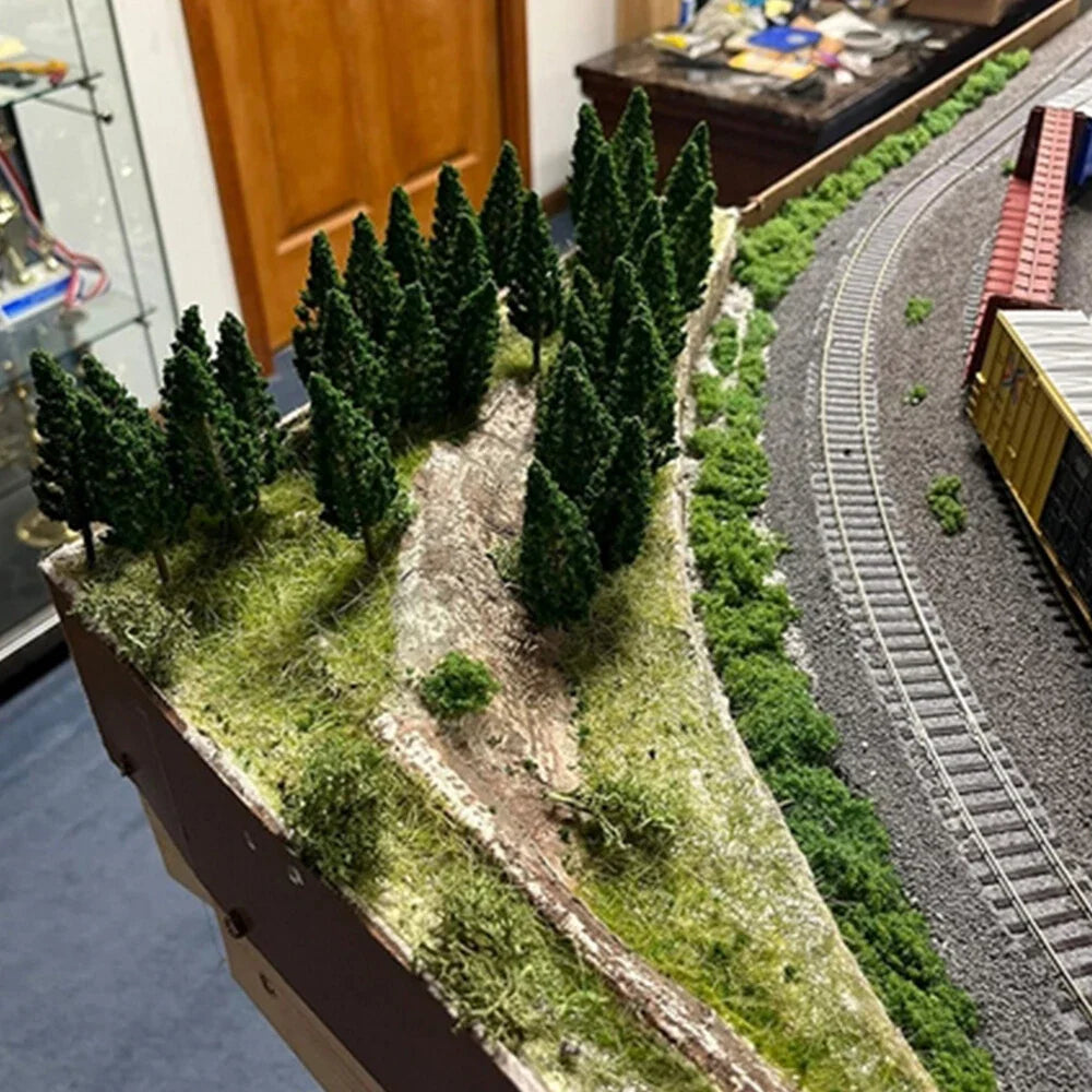 50pcs 3.07" Pine Trees for Train Railway Park Landscape Scenery