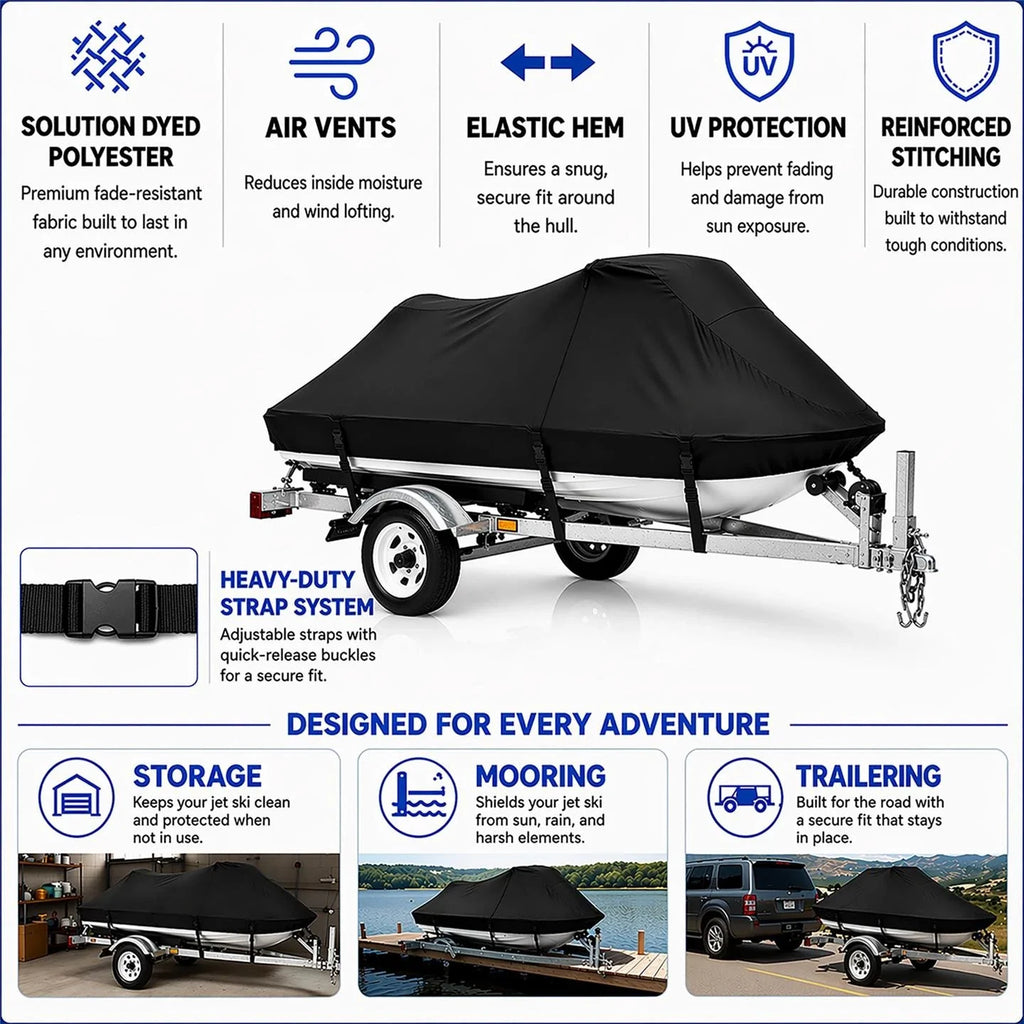 Jet Ski Cover for Sea Doo GTX 230 (2018–2022) PWC Watercraft Black