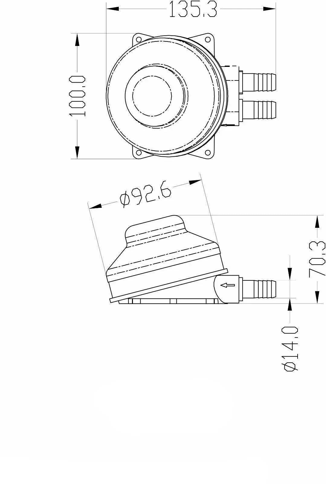 Water Pump for Marine Boat (1/2" Hose) Rubber & Nylon