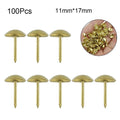 100Pcs Decorative Upholstery Nails Pins Sofa Tacks Studs Gold 11x17mm