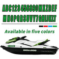 Set of 4 Green Boat Registration Decals A-Z & 0-9