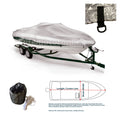 14' - 16' V-Hull Fishing Ski Storage Mooring Boat Cover Silver Marine Grade 600D