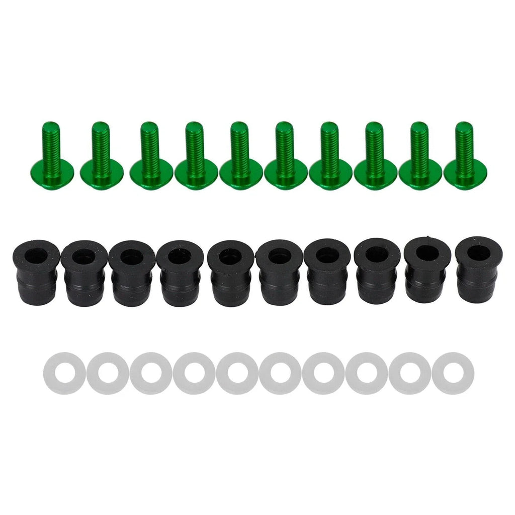 10 Pack Wind Screen Shield Screws & Washers for Motorcycle (M5x16mm)