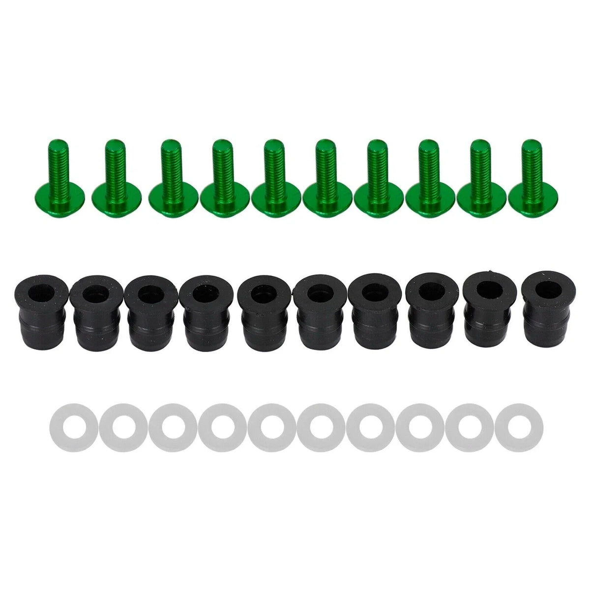 10 Pack Wind Screen Shield Screws & Washers for Motorcycle (M5x16mm)