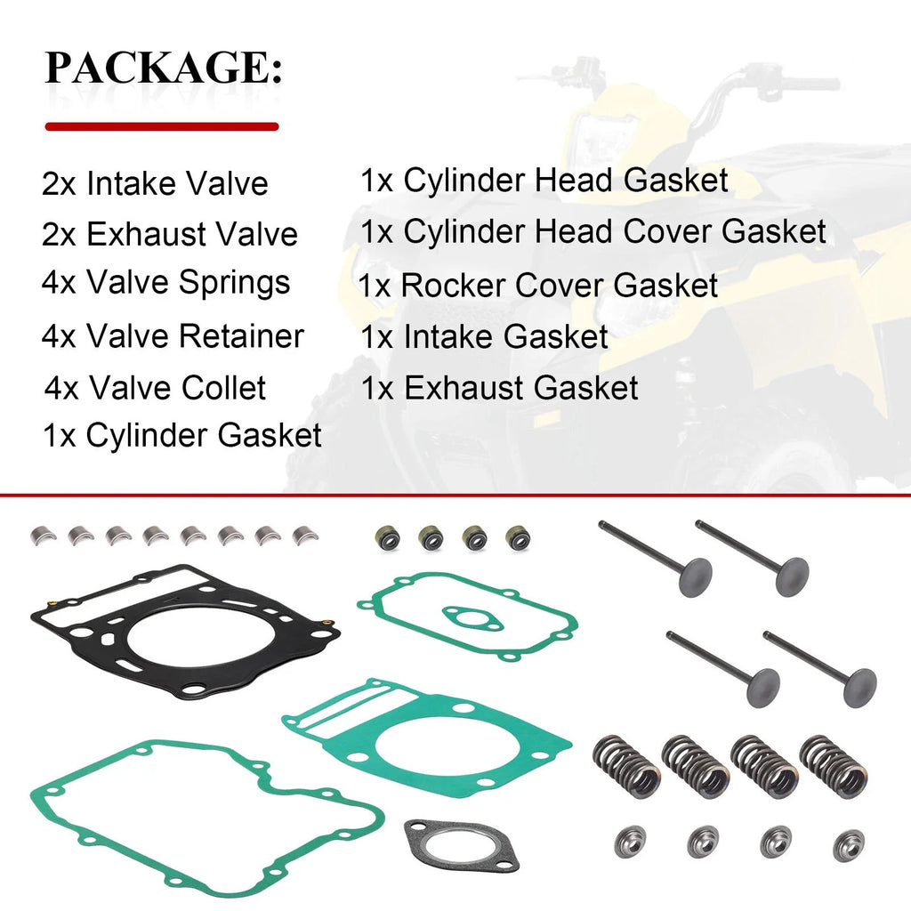 Exhaust Intake Valve Cylinder Head Gasket Kit for Polaris Sportsman (2000–2007)