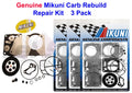 3 Pack Carburetor Rebuild Kit for Polaris SL SLT SLX 750 780 (1996–2004)
