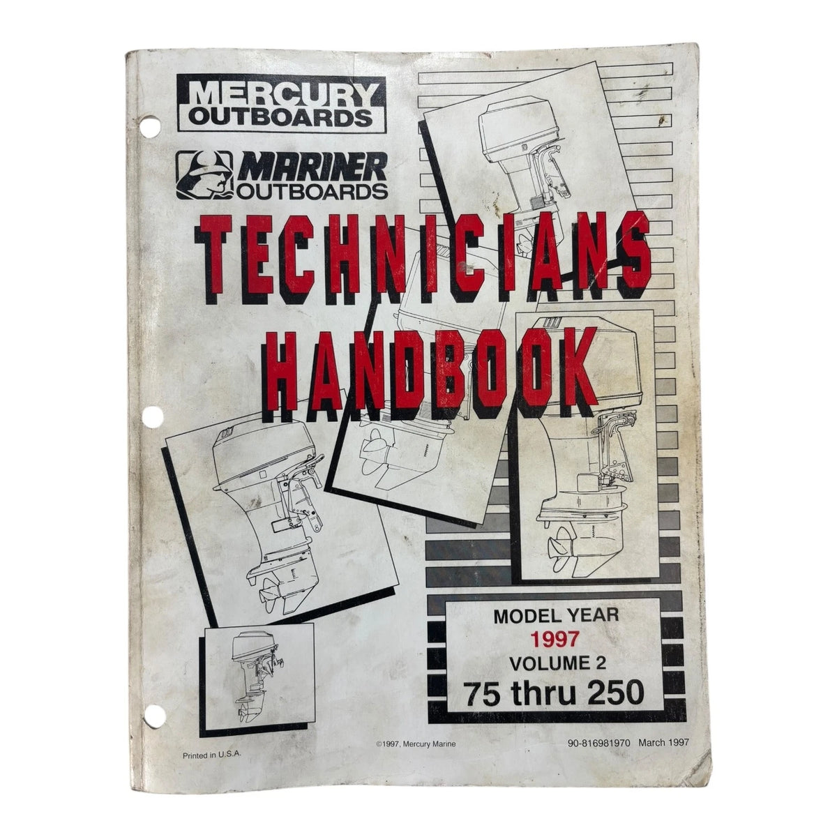 Mercury/Marine R Outboards 90-816981970, Technician's Handbook VOL 2 75-90 (1997)