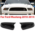 Pair Gloss Black Tape-On Mirror Cap Covers for Ford Mustang (2010–2014)