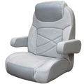 Boat Wide Reclining Helm Seat - Gray Vinyl 30 3/8 X 25 3/4 X 33 Inch