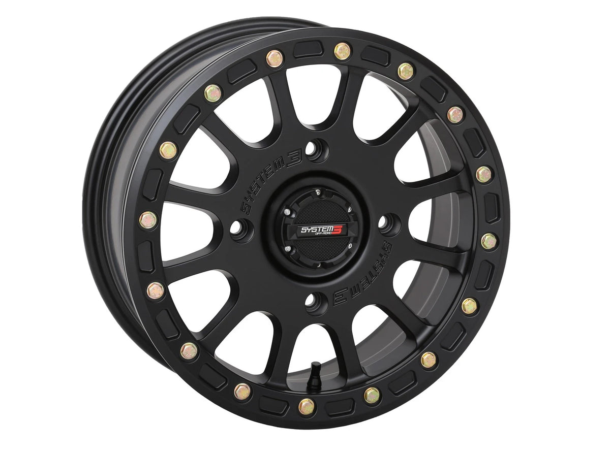 SYSTEM 3 Sb5 Bl Wheel 15x10 5+5 for ATV/UTV — Matte Black Beadlock