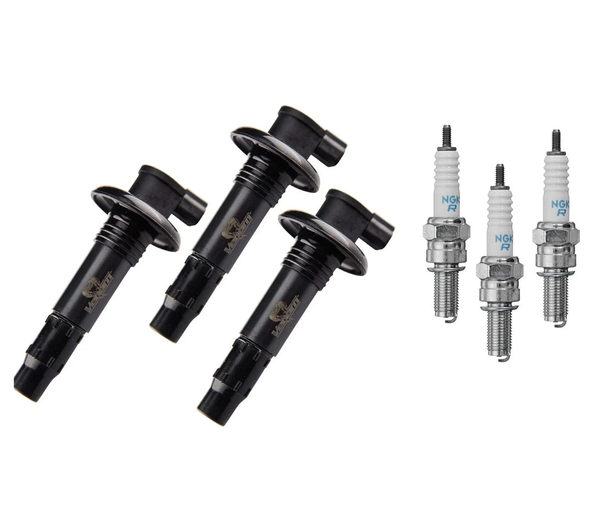 3-Pack Ignition Coil & Plugs for SeaDoo 4-Tec Speedster Challenger Wake (150-210)