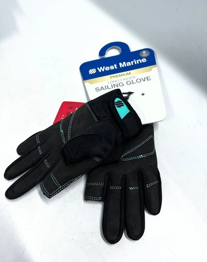 West Marine 19724657, Women's Long Finger Sailing Gloves, Size XS