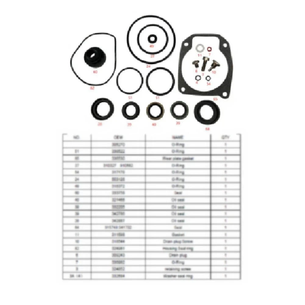 Lower Unit Seal Kit for Johnson Evinrude (18-2694, Replaces J/E 433550, 777551)