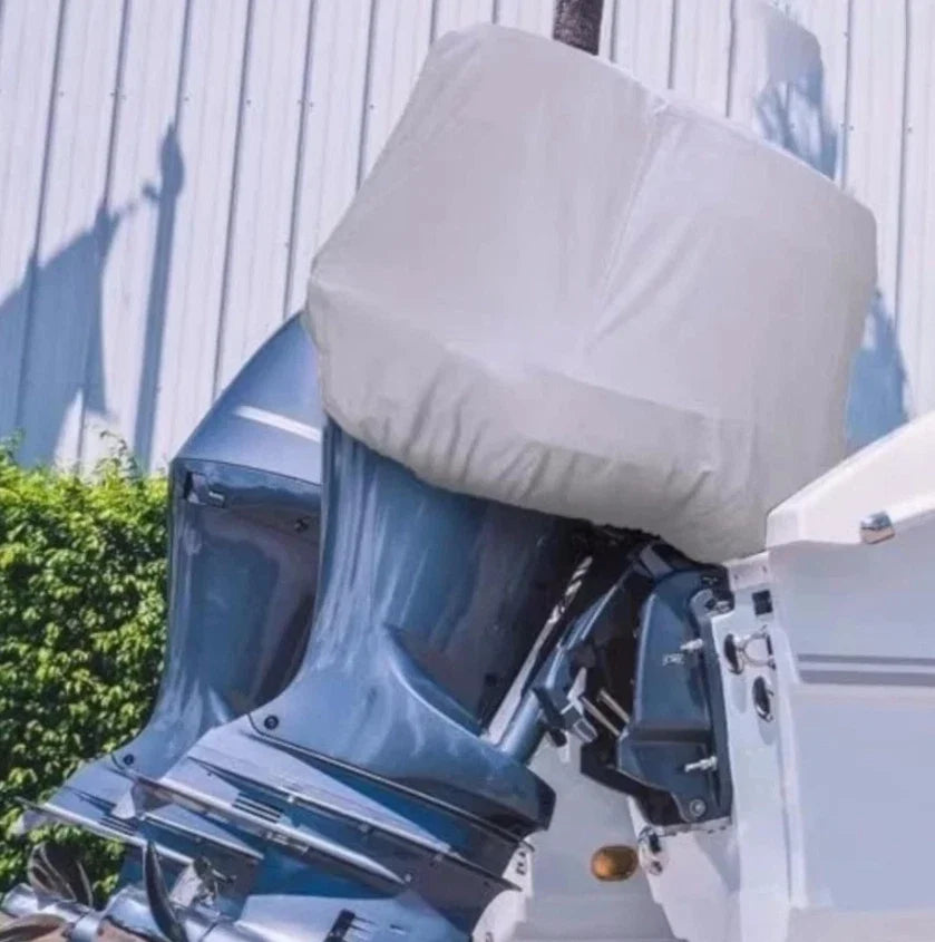 Outboard Engine Cover for Boat Motor (30-60 HP) - High Density Waterproof Silver