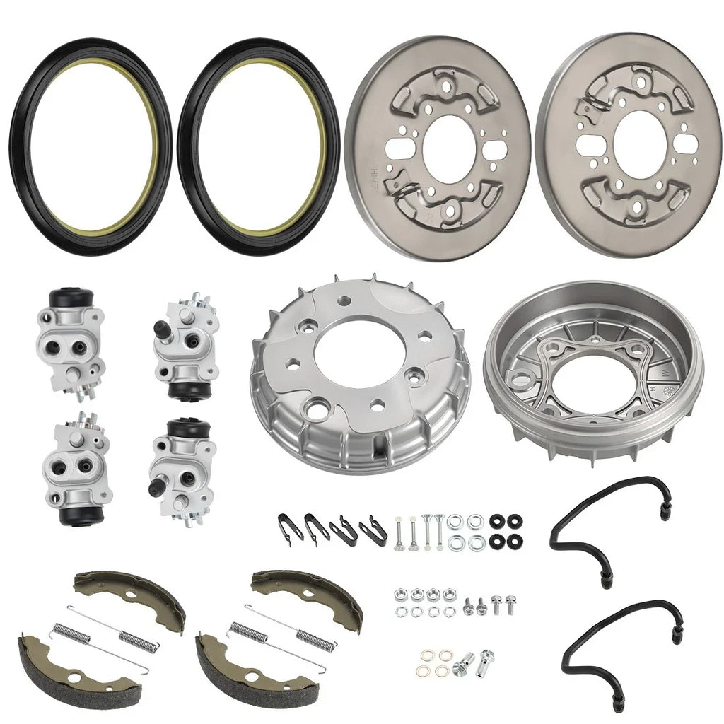 Front Brake Drum Hub Plate Shoes Kit for Honda Foreman 400 TRX400FW (1995–1998)