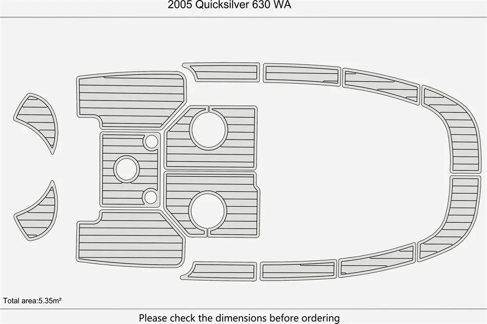EVA Pad Teak Flooring Mat for Quicksilver 630 WA (2005)