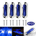 4x Truck Marine Boat 4-LED Blue Courtesy Lights Cabin Deck Walkway Stair Lamp