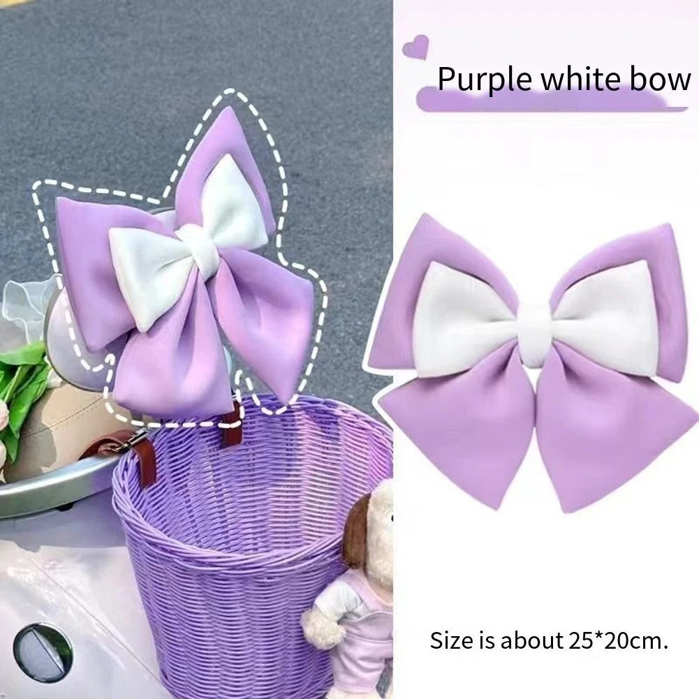 Motorcycle and Electric Vehicle Helmet Bow Cloth Ribbon Decoration Accessory