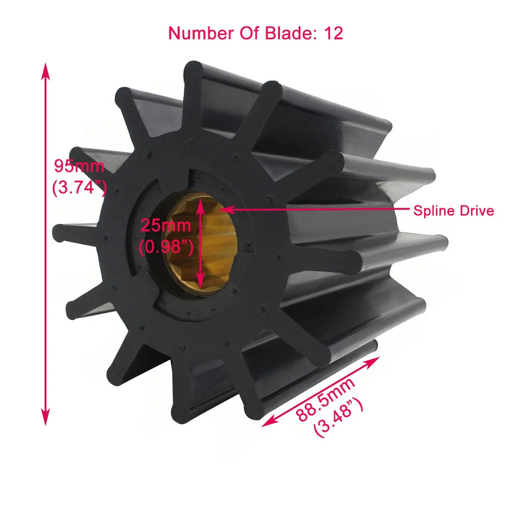 Water Pump Impeller for Jabsco Johnson Volvo (17936-0001, 09-814B, 875697, 844683)