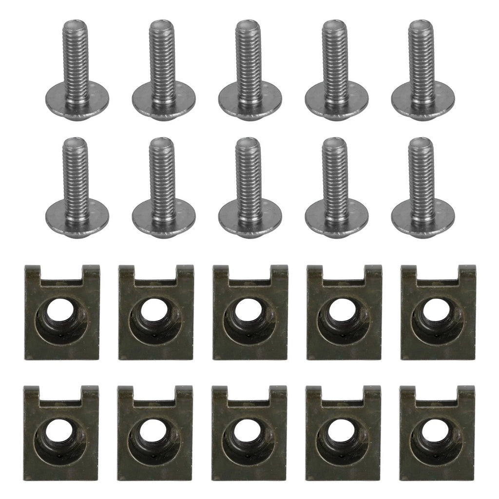 10x Aluminum M6x20mm Screen Bolts & Spring C Clips for Honda (T)