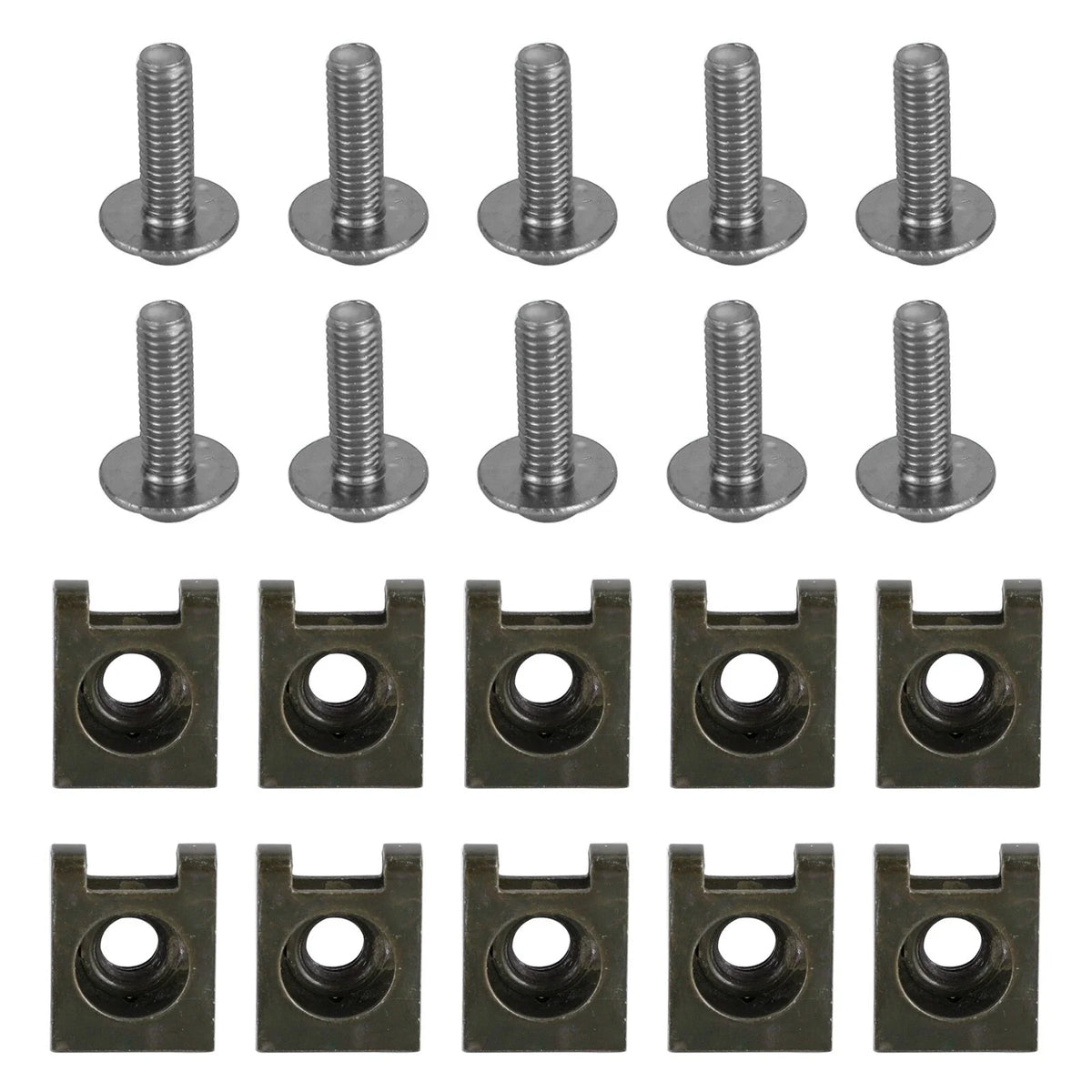 10x Aluminum M6x20mm Screen Bolts & Spring C Clips for Honda (T)