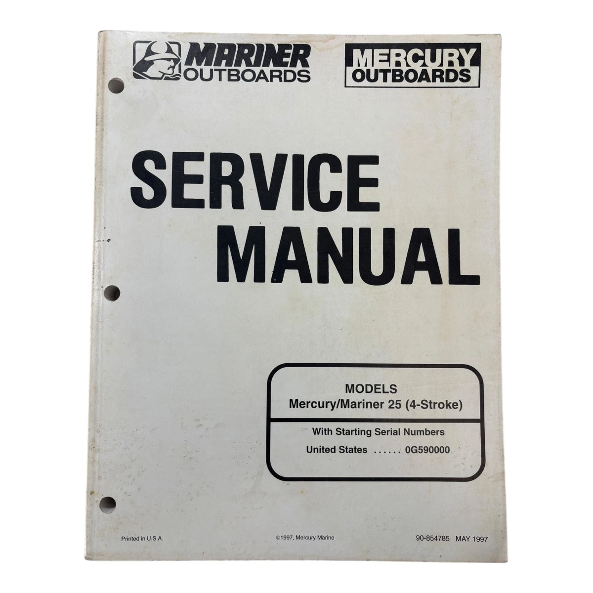 Mercury Mariner Outboards 90-854785, 25 4-Stroke Service Manual (1997)