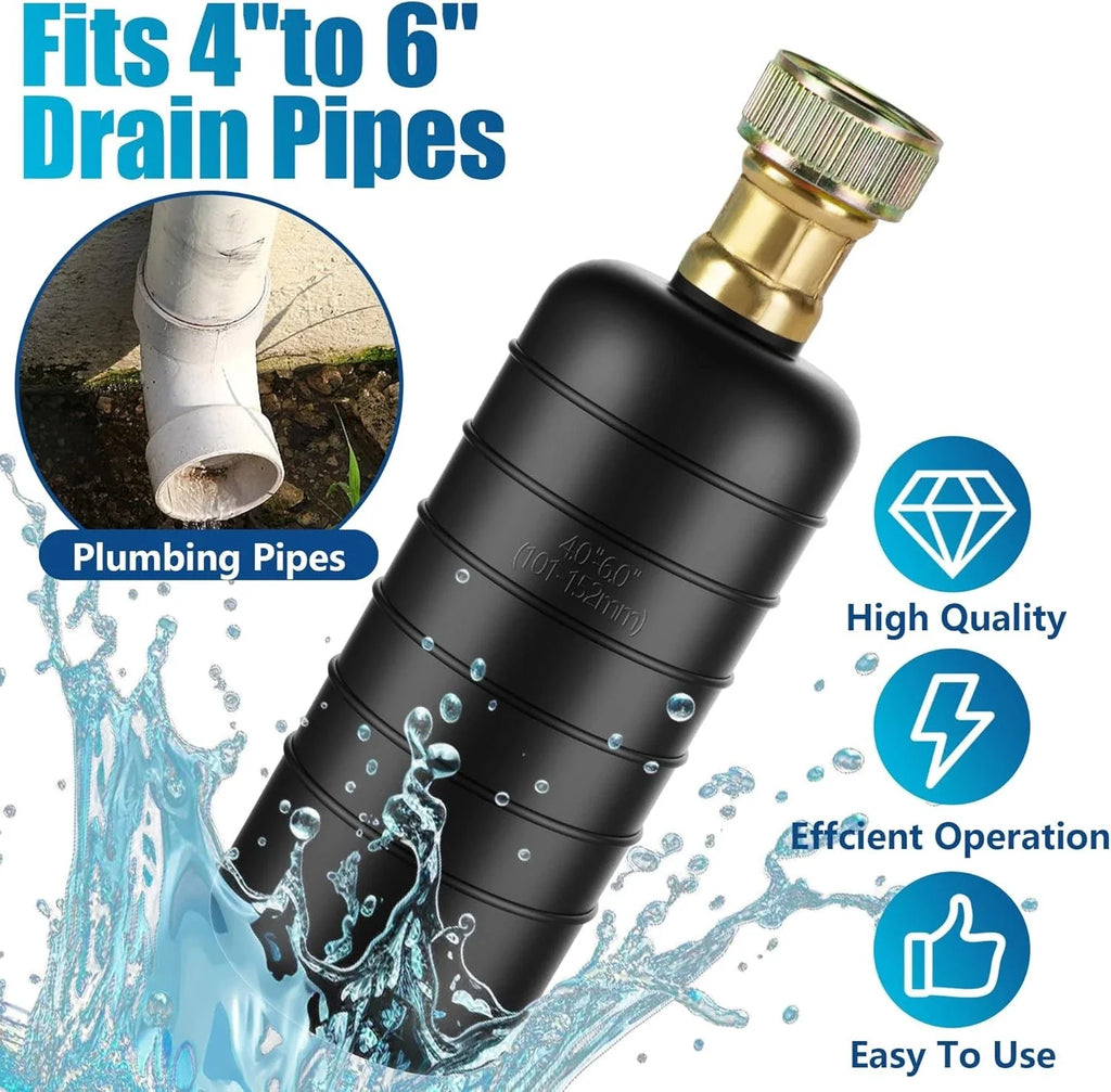 Drain Cleaning Bladder for Clogged Sewer Pipe Snake Garden Hose Tool