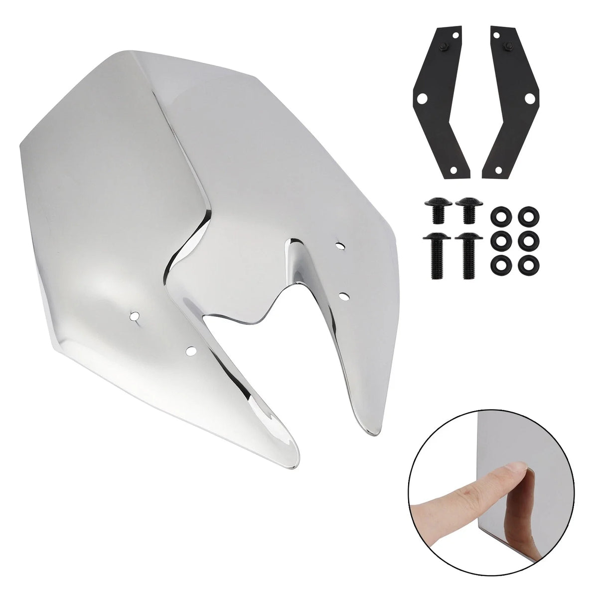 Windscreen Windshield + Bracket for Kawasaki Z900 (2025) Chrome