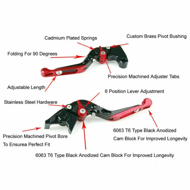 Adjustable Folding Brake Clutch Levers for Kymco AK550 (2017–2018) T9 Blue