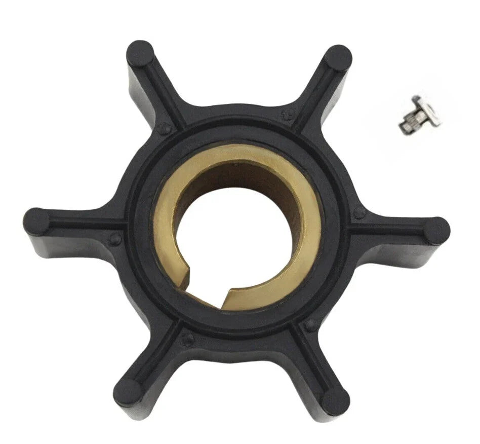 Water Pump Impeller with Key for Johnson Evinrude OMC BRP 2-6HP Outboard (N/A)