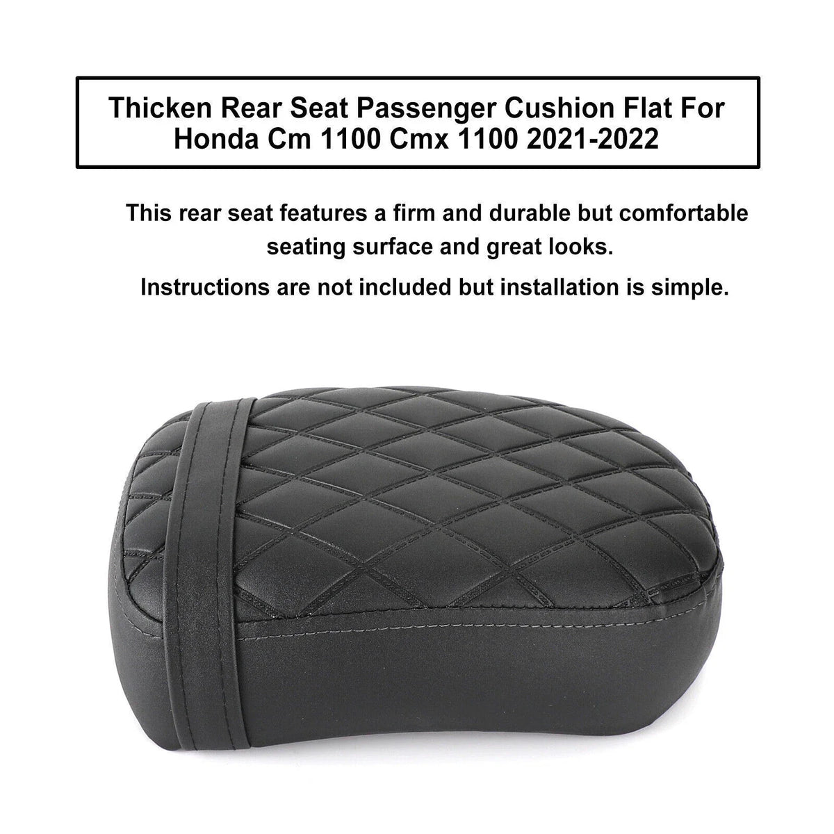 Rear Seat Passenger Cushion for Honda CM 1100 CMX 1100 (2021–2024) Flat Black