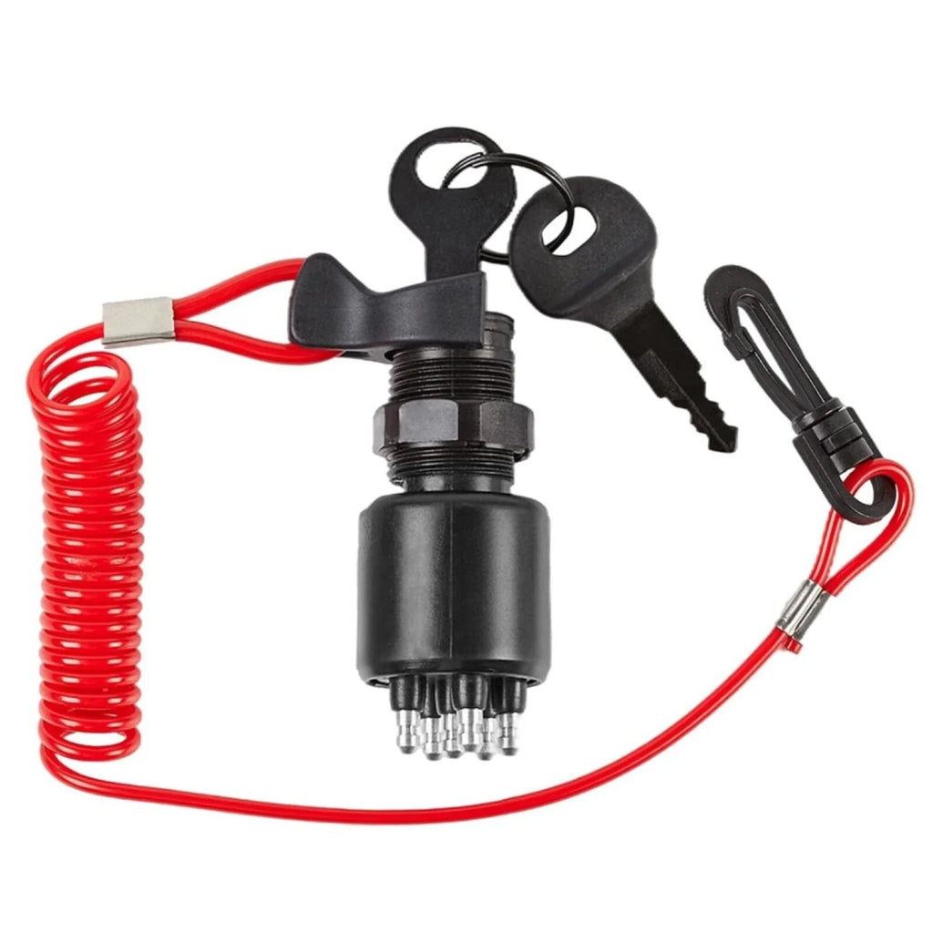 Ignition Key Switch & Safety Lanyard for Evinrude