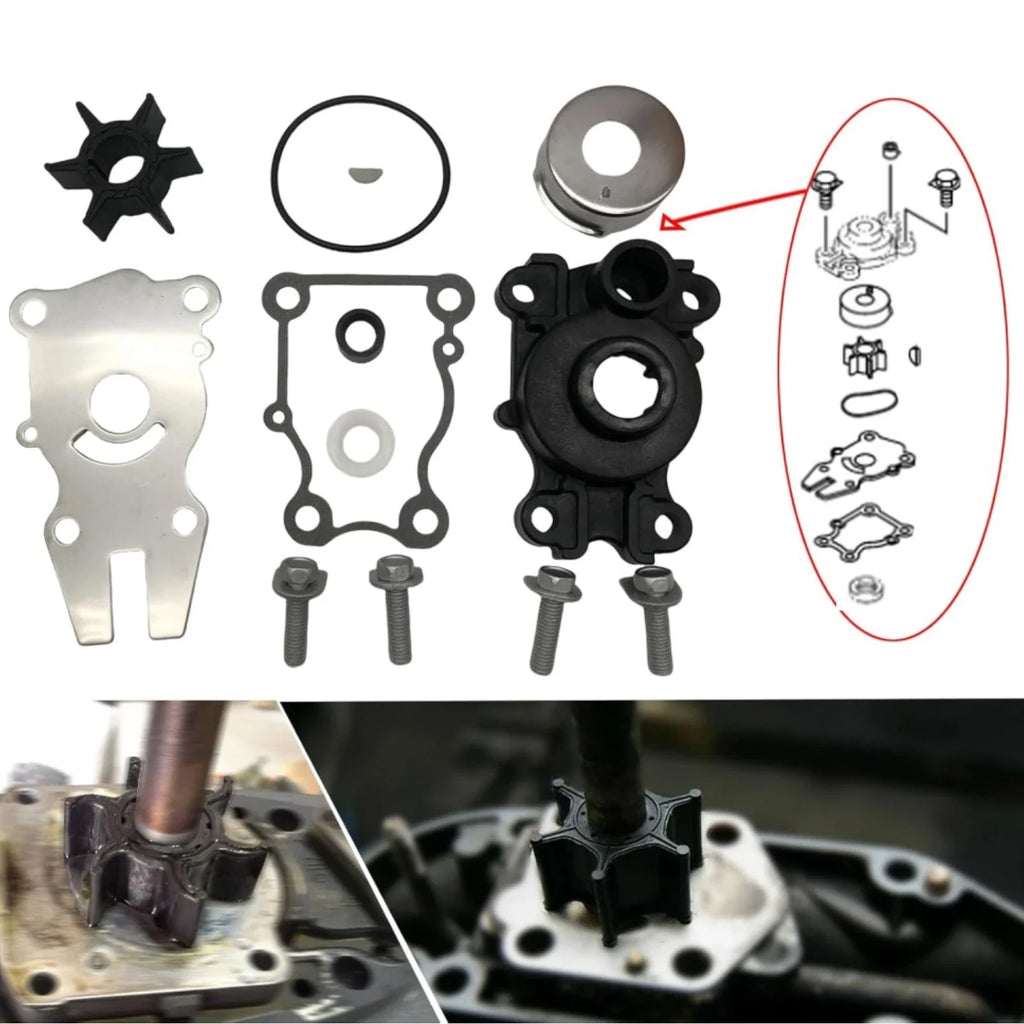 Water Pump Impeller Kit for Yamaha F40 F50 F60 HP Outboard (63D-W0078-00)
