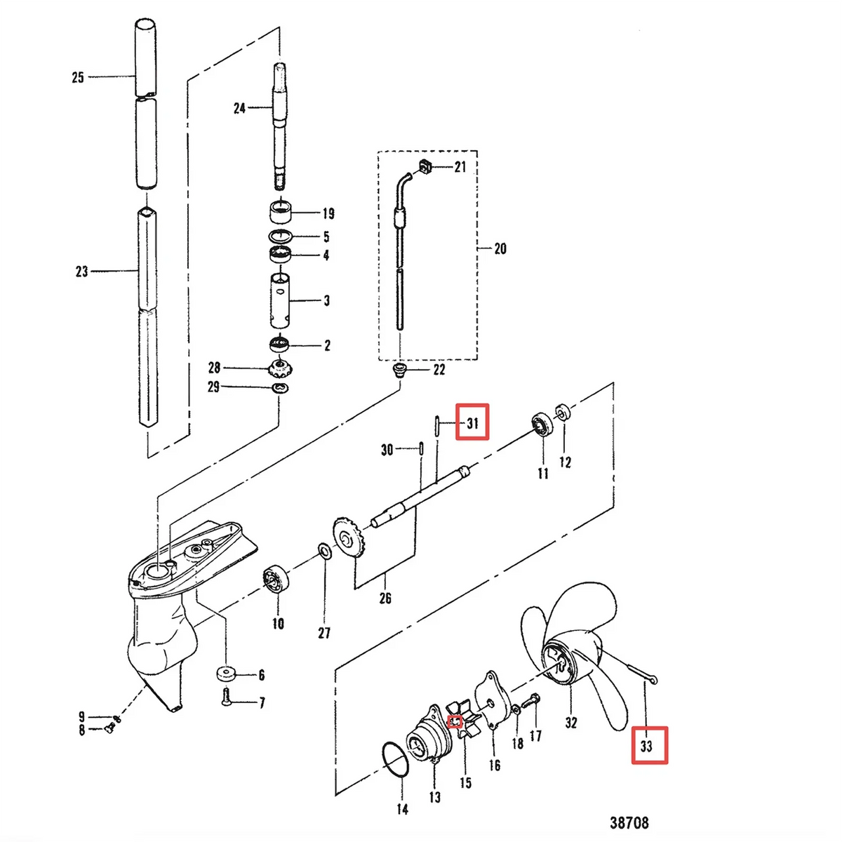 Shear Pin & Split Pin for Mercury Mariner Outboard (2.2-3.5 HP) 815111002