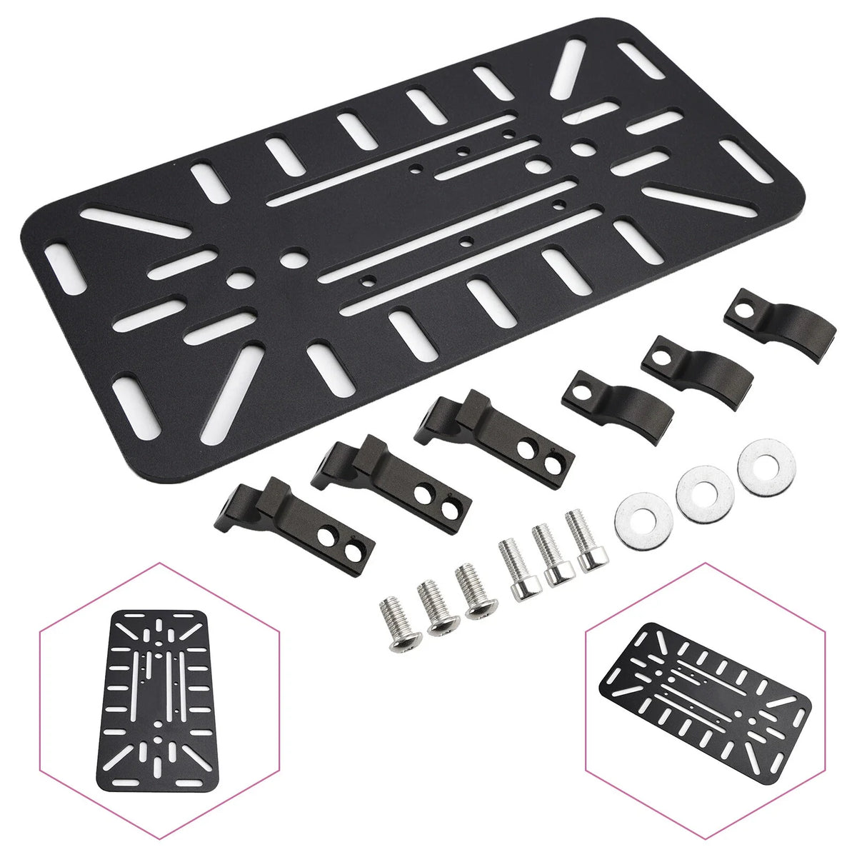 Set of 2 Dual-Sided Mounting Saddlebag Bracket Racks for Motorcycle